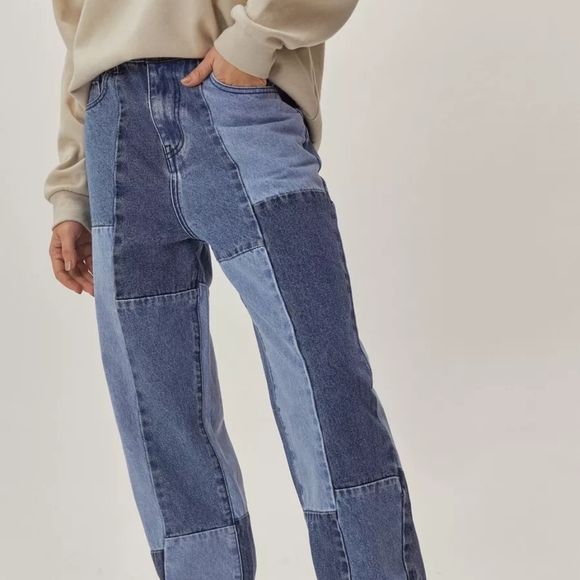 Nasty Gal Denim Patchwork Jeans - Picture 3 of 8